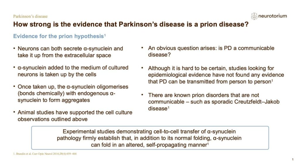 How strong is the evidence that Parkinson’s disease is a prion disease?
